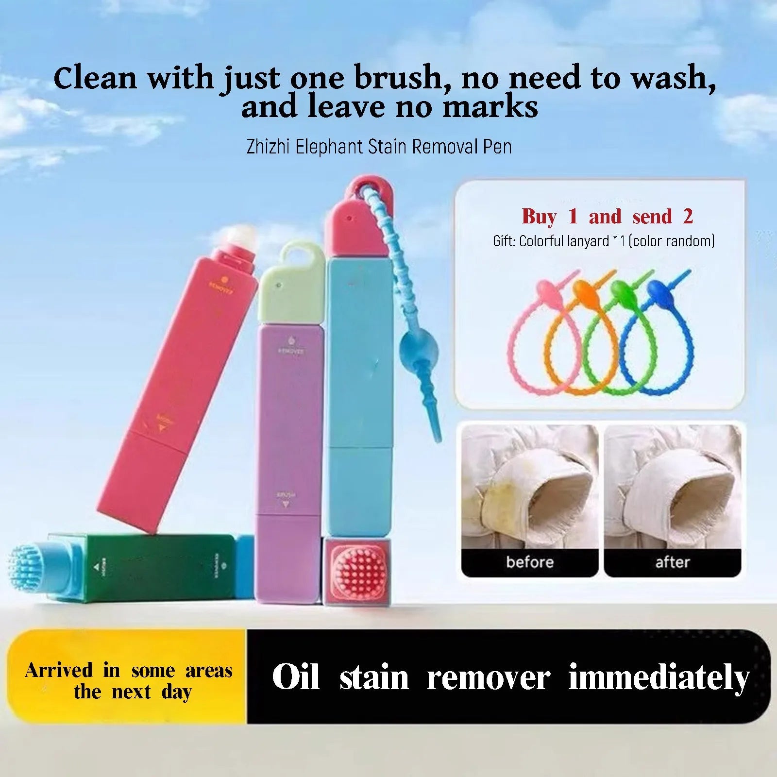 White Clothes Stain Remover Pen Strong Portable Waterless tant Oil Stain Remover Pen Washing Free Grease Removal Easy To Use